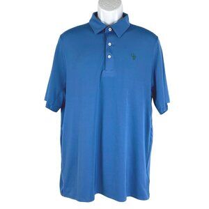 KJUS Soren Solid‎ Polo Short Sleeve Mens Large Blue Stretch Performance TP-2570